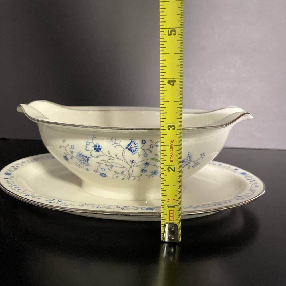 Noritake China SERENE GARDEN 7164 GRAVY BOAT with ATTACHED UNDERPLATE Japan - Picture 11 of 12
